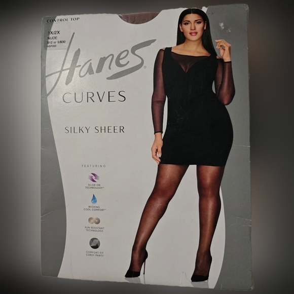 Hanes Curves silky Sheer Control Top pantyhose - Picture 1 of 2